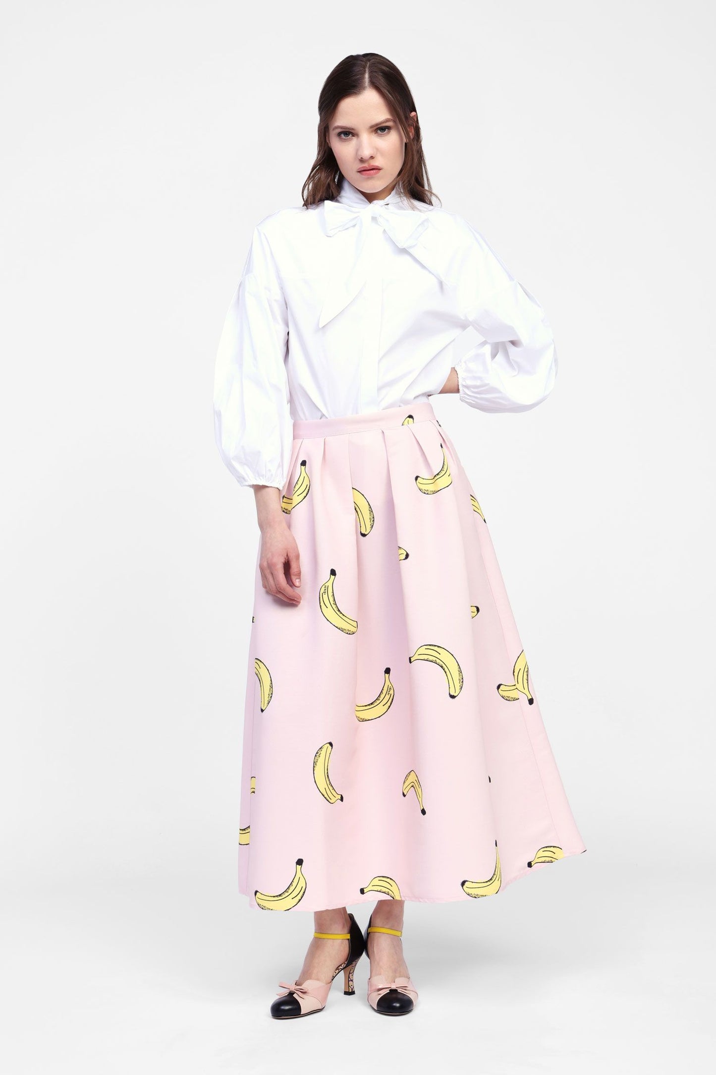 Gonna lunga con stampa fruttata