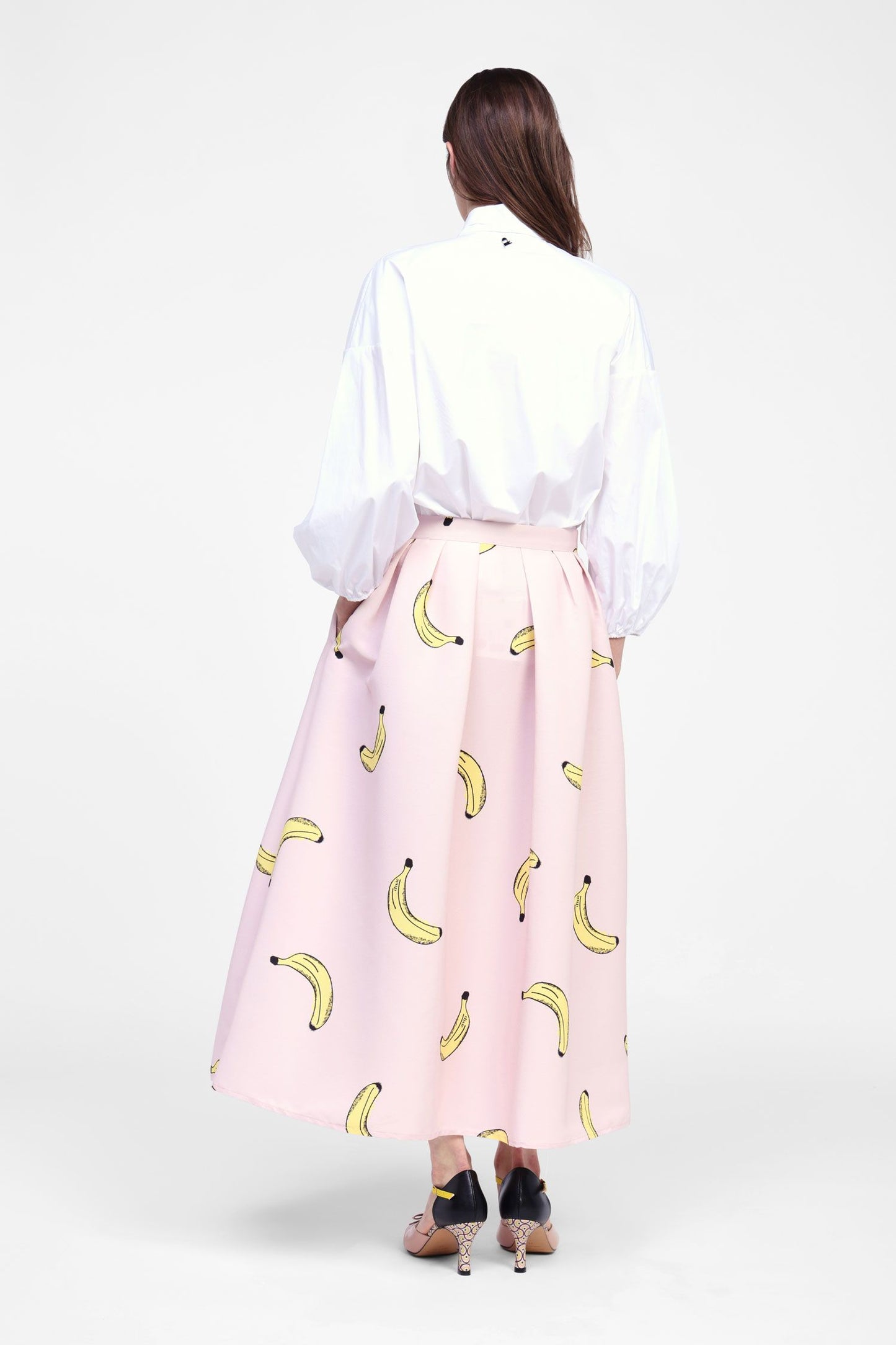 Gonna lunga con stampa fruttata