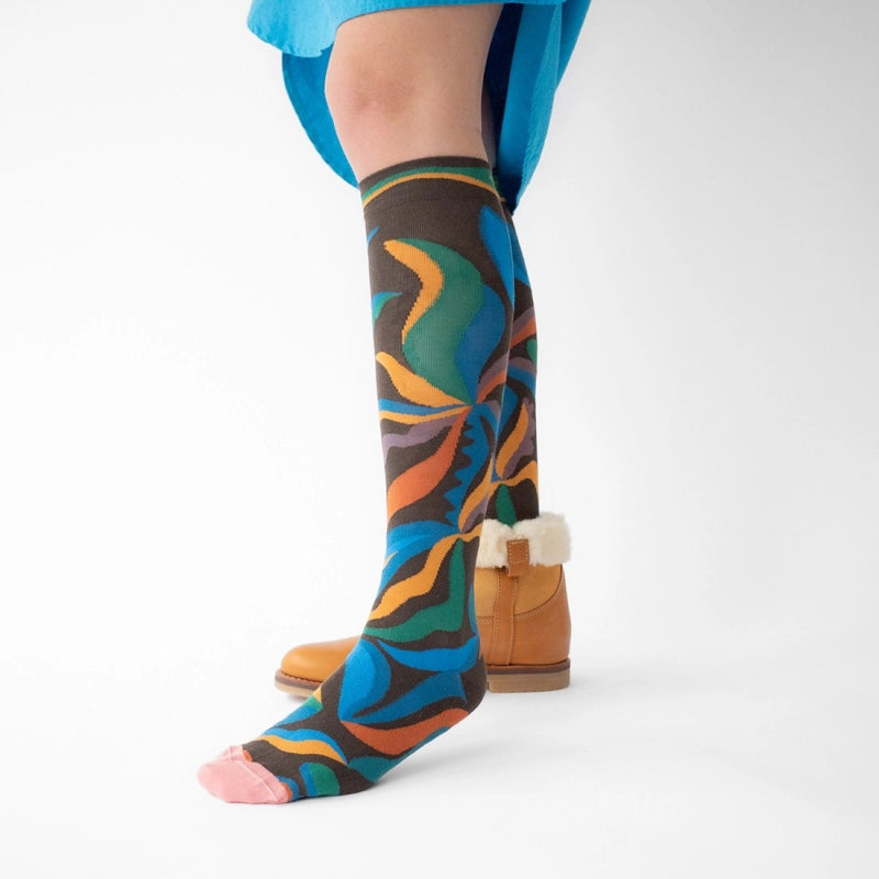 Knee-High Abstract Floral BR9-01