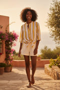 Camicia a righe maniche 3/4