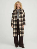 Cappotto Lungo Oversize a Quadri Beige/Moro - EDINBURGH