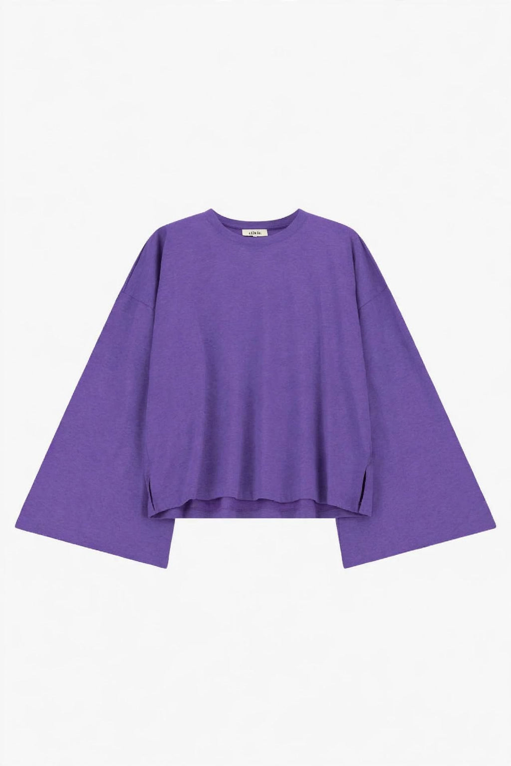 Top a maniche lunghe ampie con scollo tondo