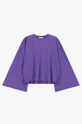 Top a maniche lunghe ampie con scollo tondo