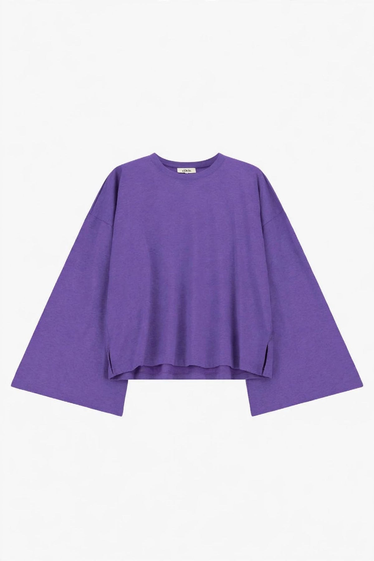 Top a maniche lunghe ampie con scollo tondo