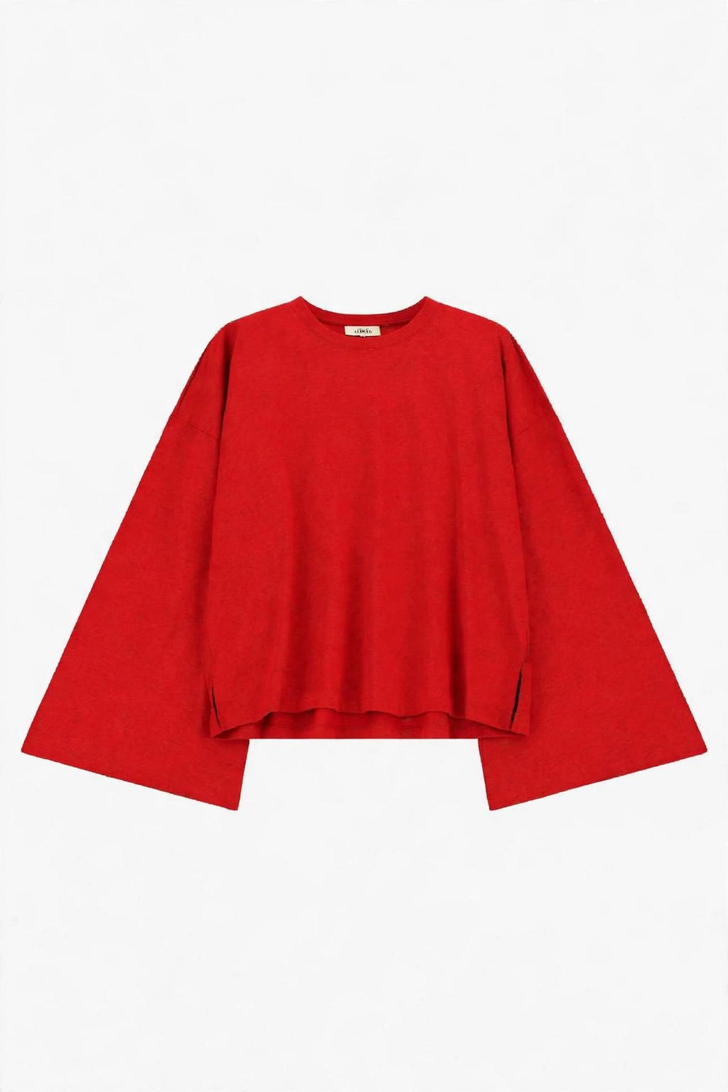 Top a maniche lunghe ampie con scollo tondo