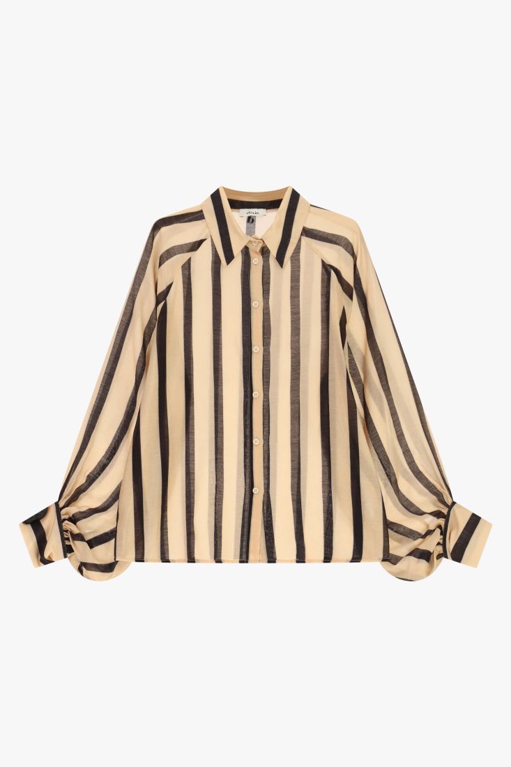 Camicia a righe con maniche ampie e colletto classico