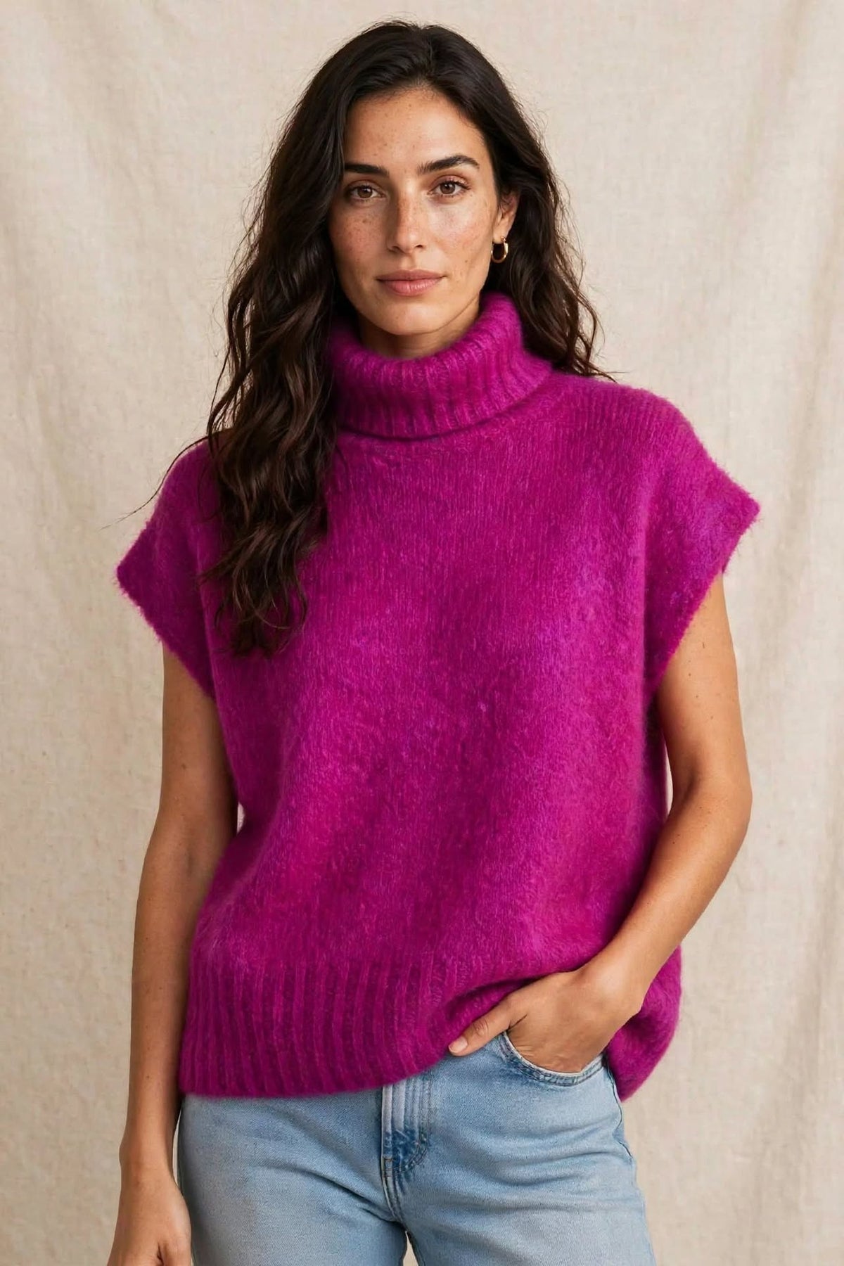 Gilet Dolcevita Mohair Oversize -   MAGLIA MORBIDA