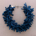 Collana con Frange in Tessuto: Ottanio