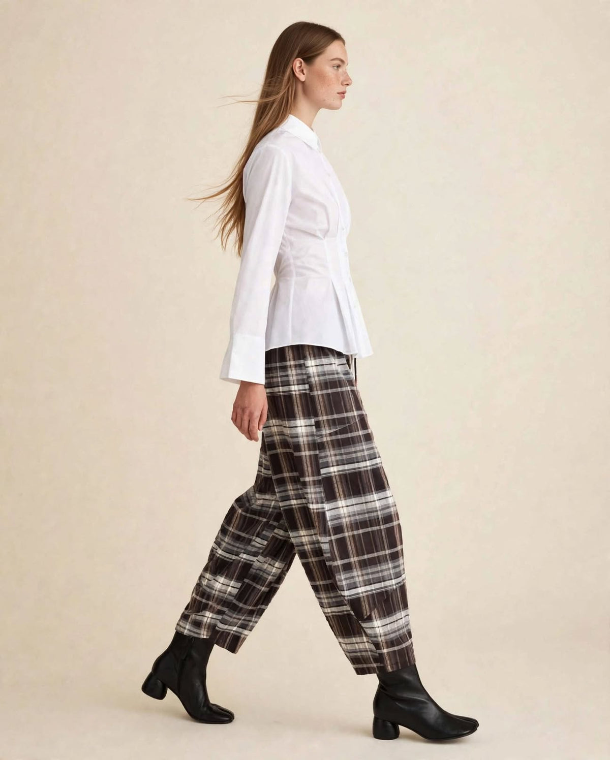 PANTALONE BALLOON TARTAN - CHOCOLATE CHECK