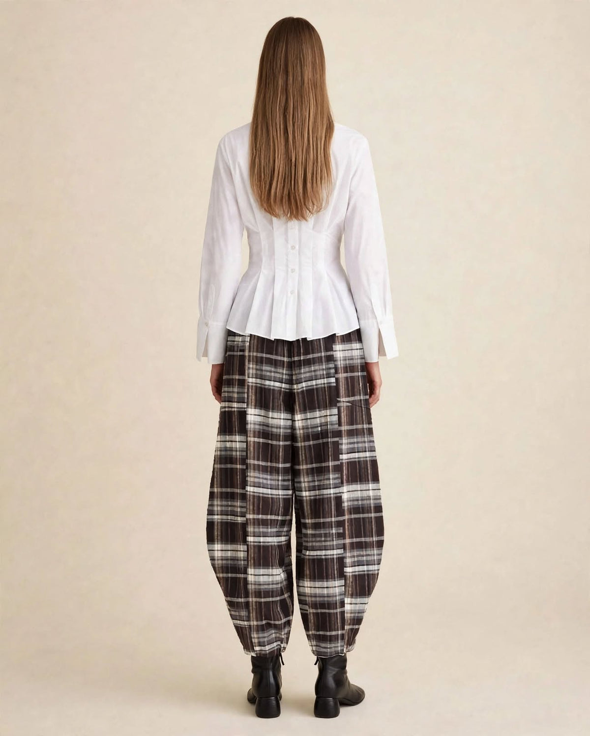 PANTALONE BALLOON TARTAN - CHOCOLATE CHECK