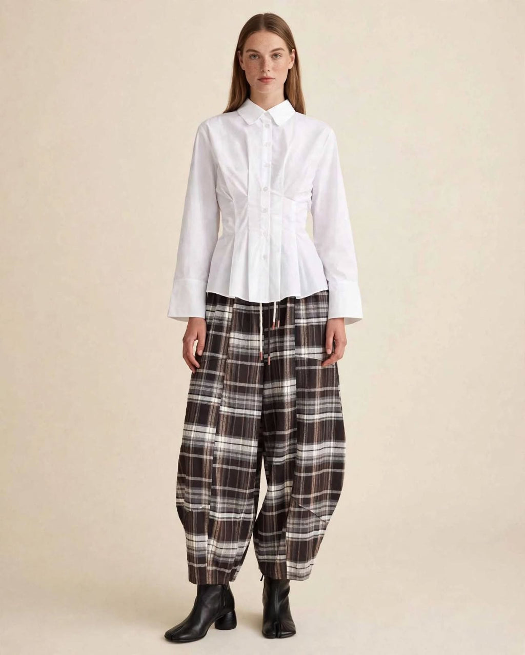 PANTALONE BALLOON TARTAN - CHOCOLATE CHECK