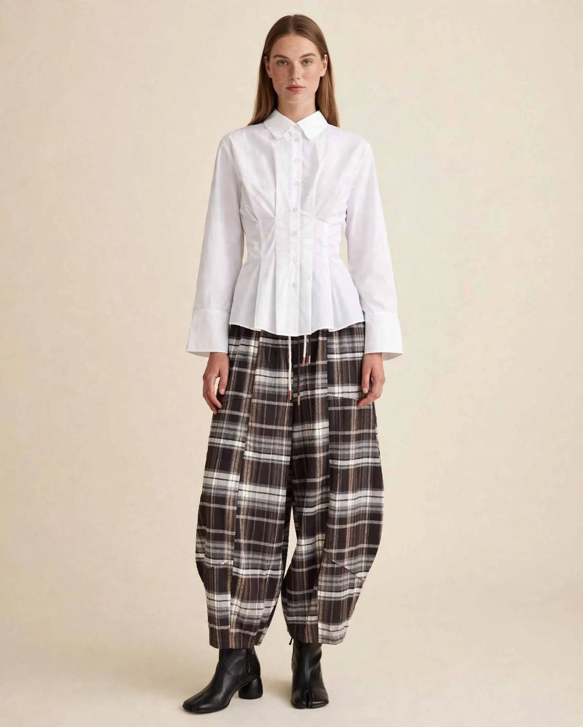 PANTALONE BALLOON TARTAN - CHOCOLATE CHECK