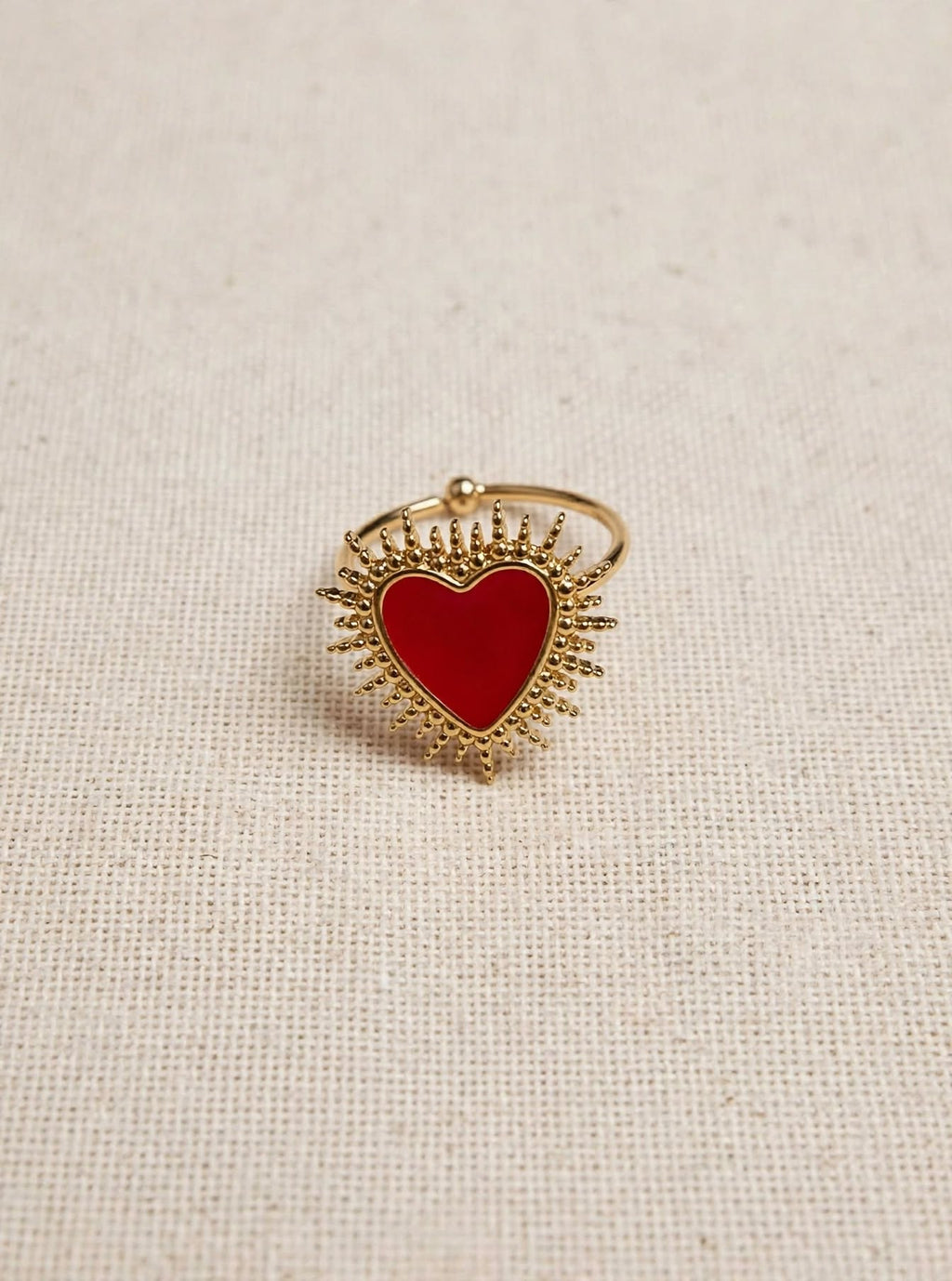 Anello Regolabile Cuore Sacro Rosso - Soleil