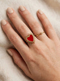 Anello Regolabile Cuore Sacro Rosso - Soleil