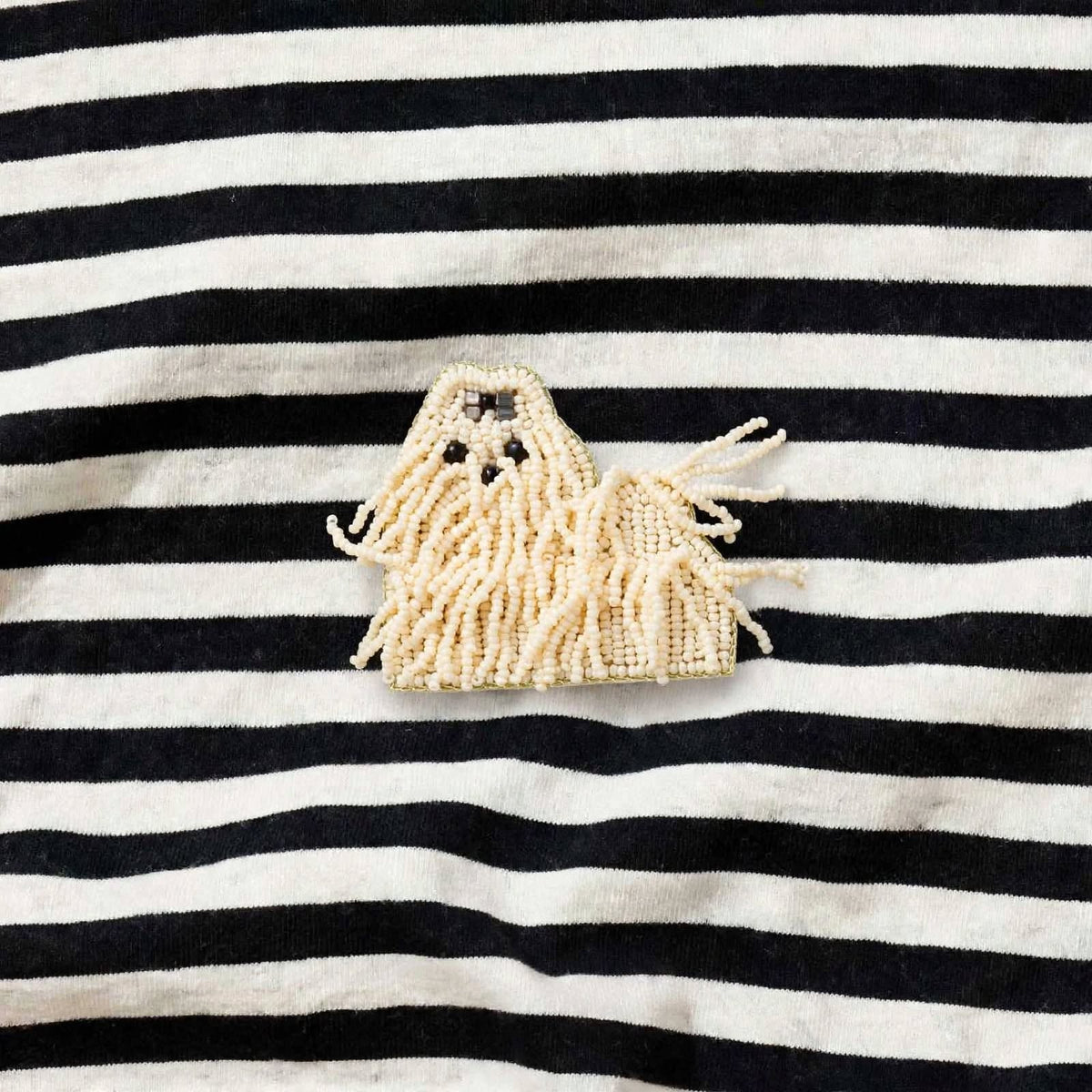 Spilla Cane Maltese di Perline - avorio