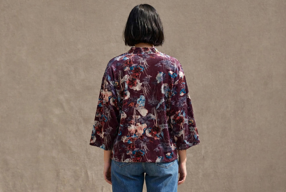 Kimono Floreale Bordeaux Loto -