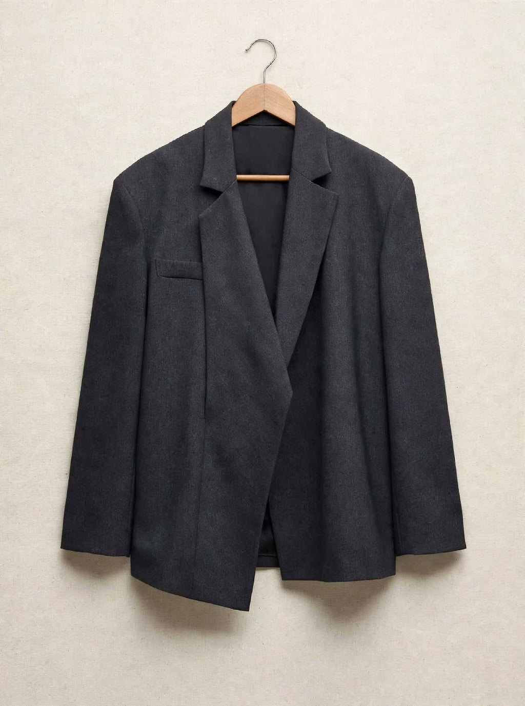 Blazer Oversize Grigio Antracite - Chiusura Asimmetrica