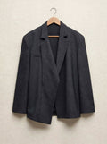 Blazer Oversize Grigio Antracite - Chiusura Asimmetrica