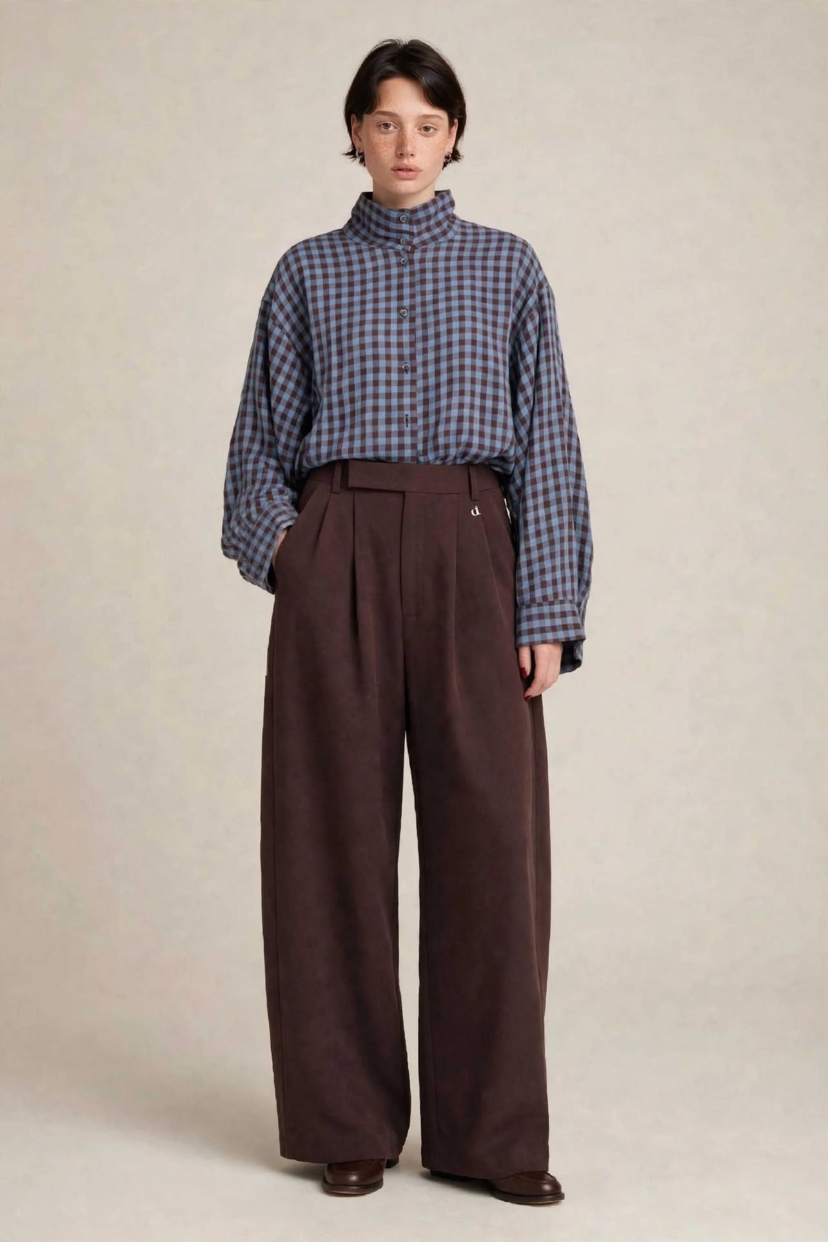 Pantalone Balloon Cioccolato - Palazzo a Gamba Ampia