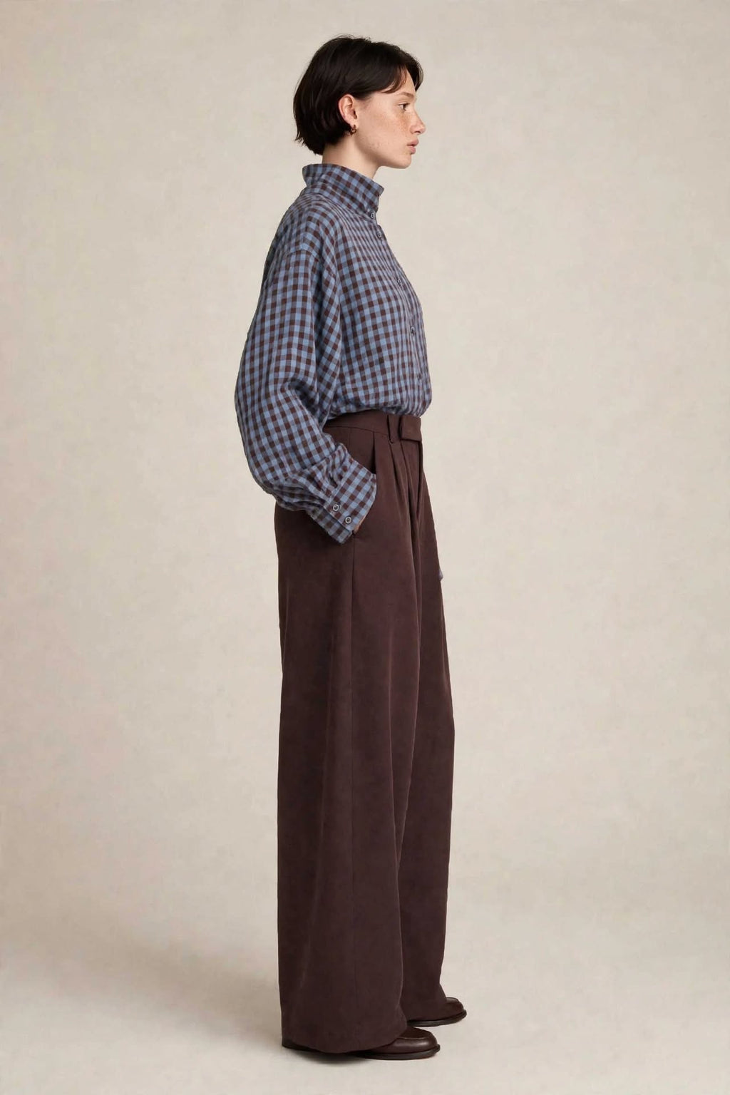 Pantalone Balloon Cioccolato - Palazzo a Gamba Ampia