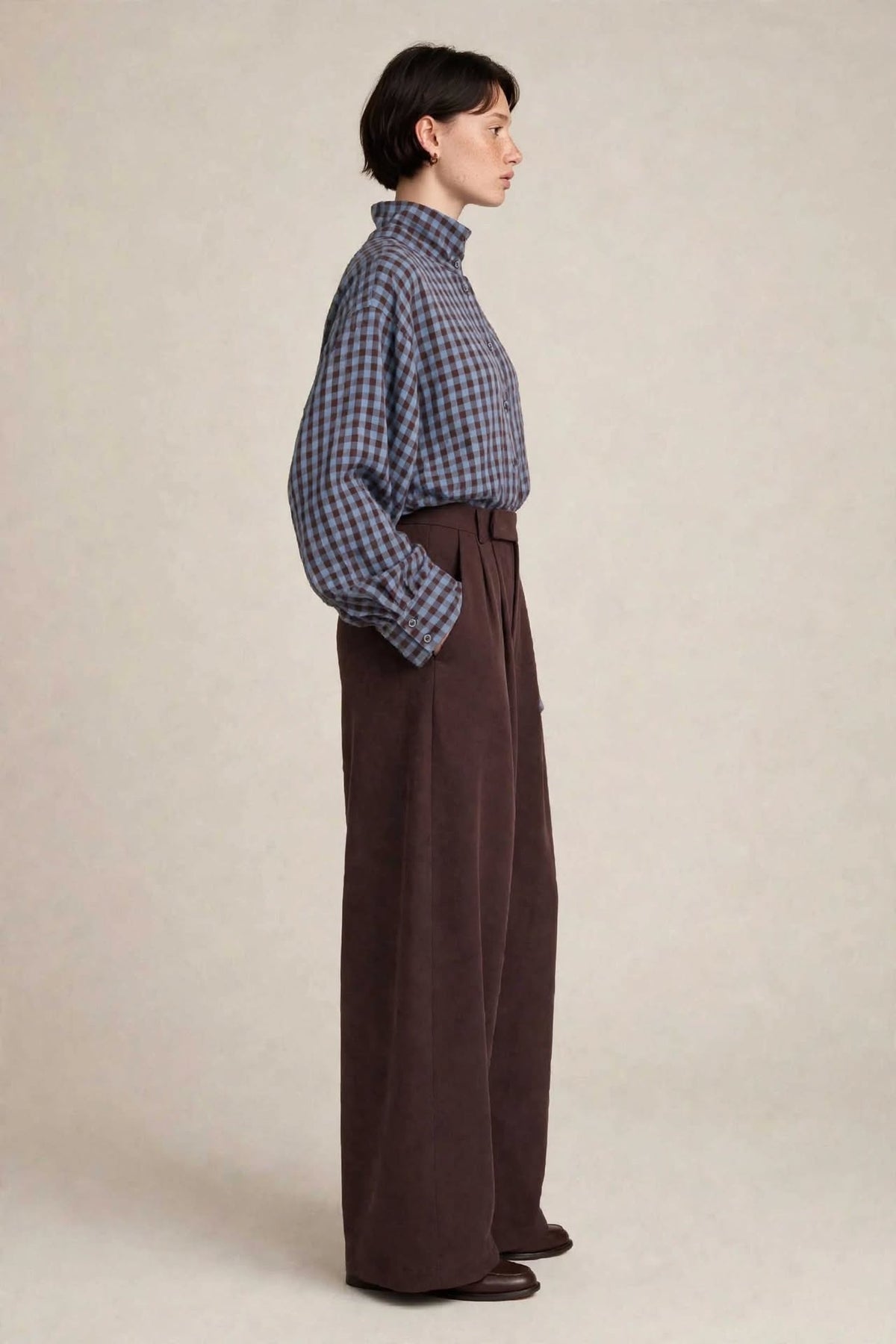 Pantalone Balloon Cioccolato - Palazzo a Gamba Ampia