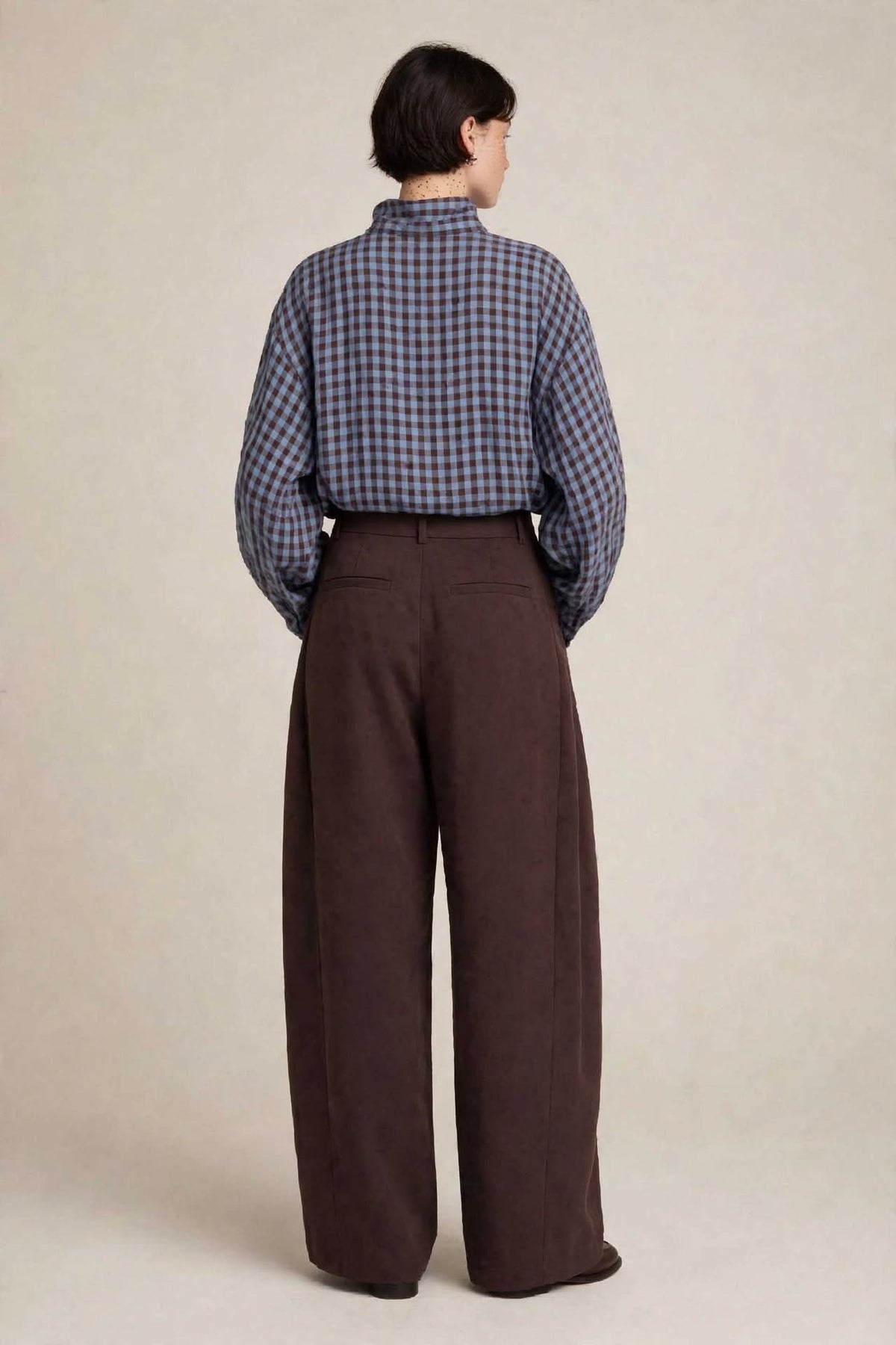 Pantalone Balloon Cioccolato - Palazzo a Gamba Ampia