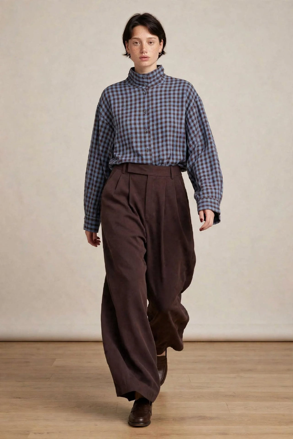 Pantalone Balloon Cioccolato - Palazzo a Gamba Ampia