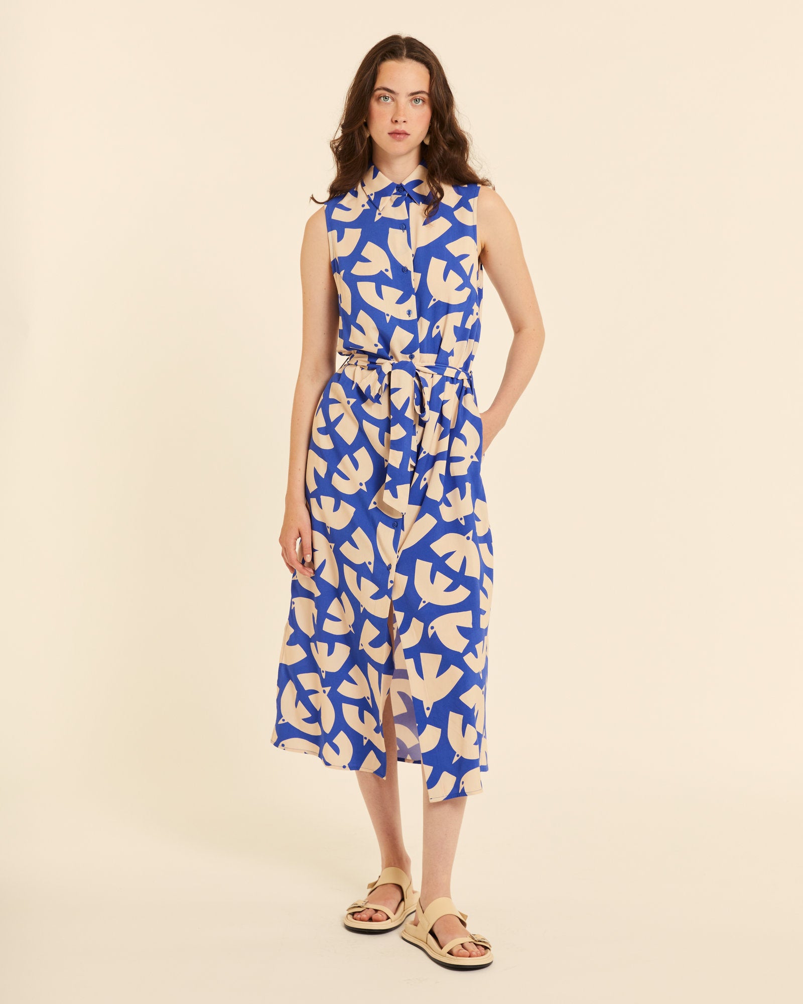 Vestido abotonado Blue Birds