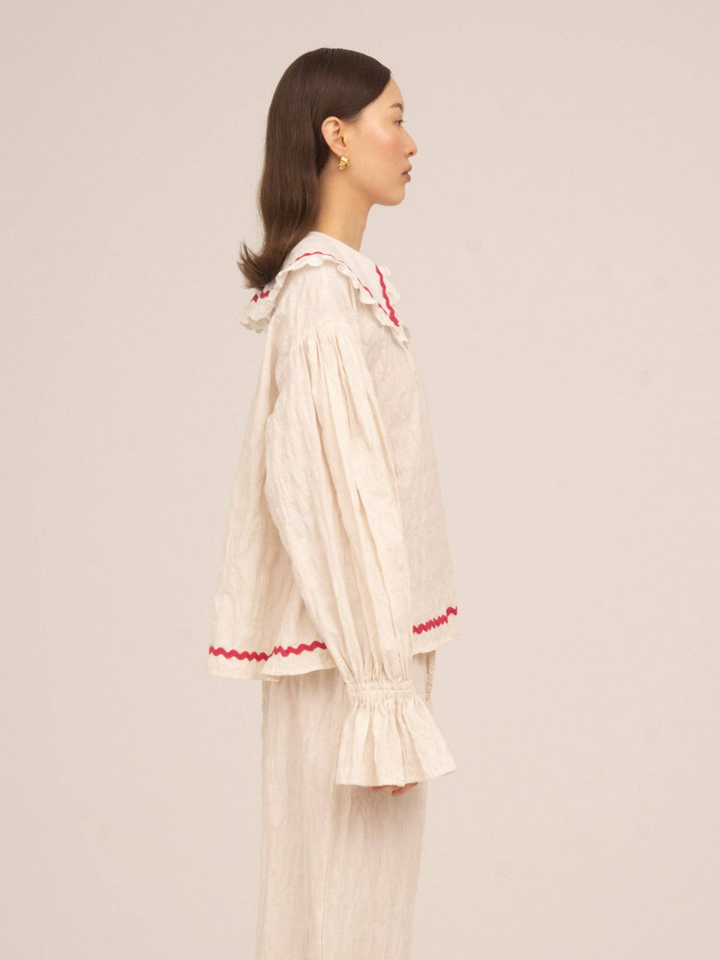 Blusa Pigiama Crema Offduty
