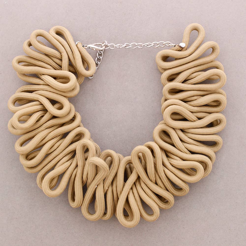 Collana Zigzag Cordoncino: Tortora