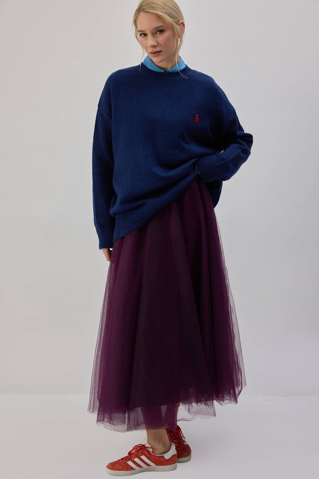 Gonna maxi in tulle a balze