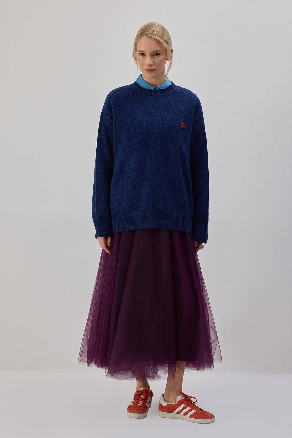 Gonna maxi in tulle a balze