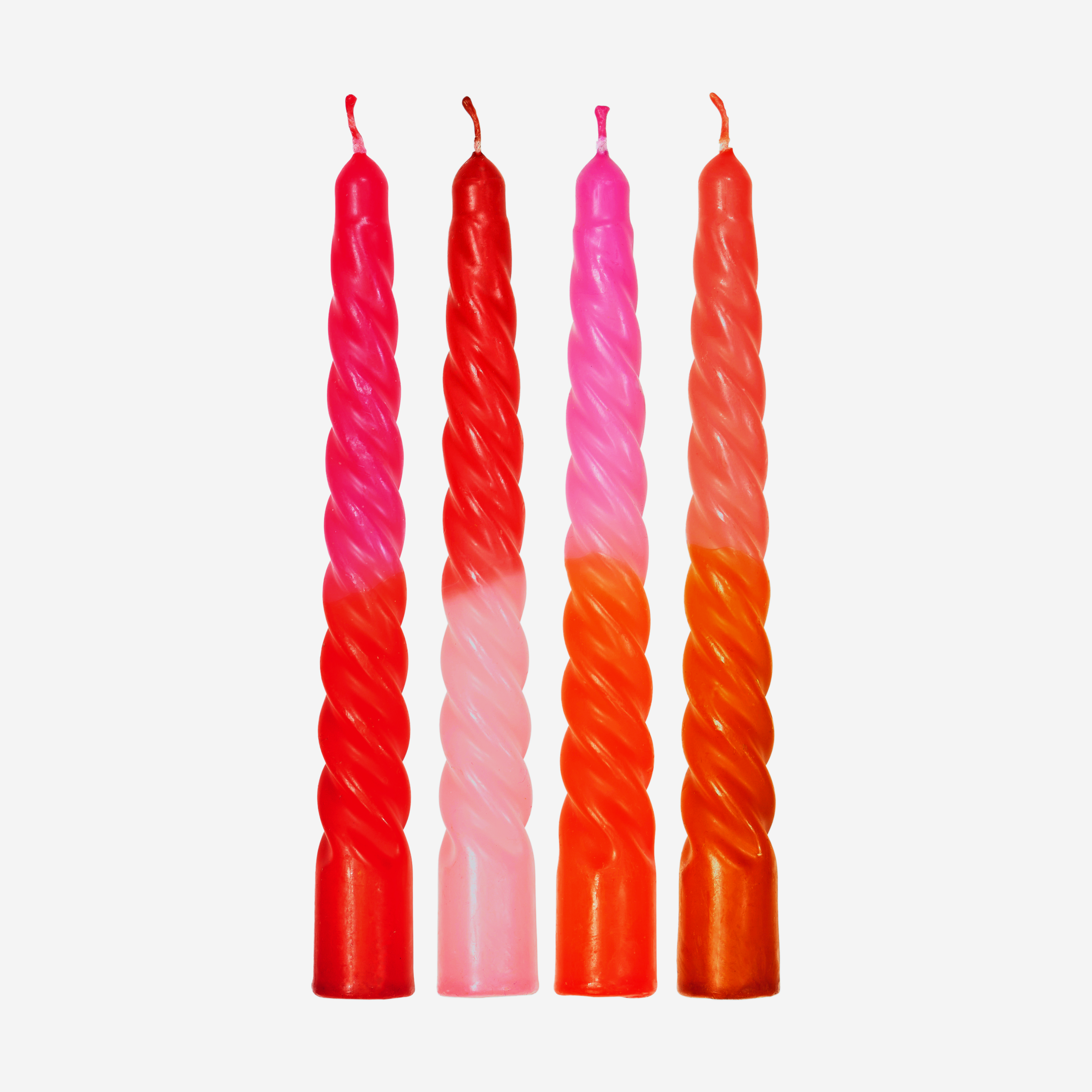 4 Candele da tavola - Ritorte & Dip Dye: Amanti a Parigi