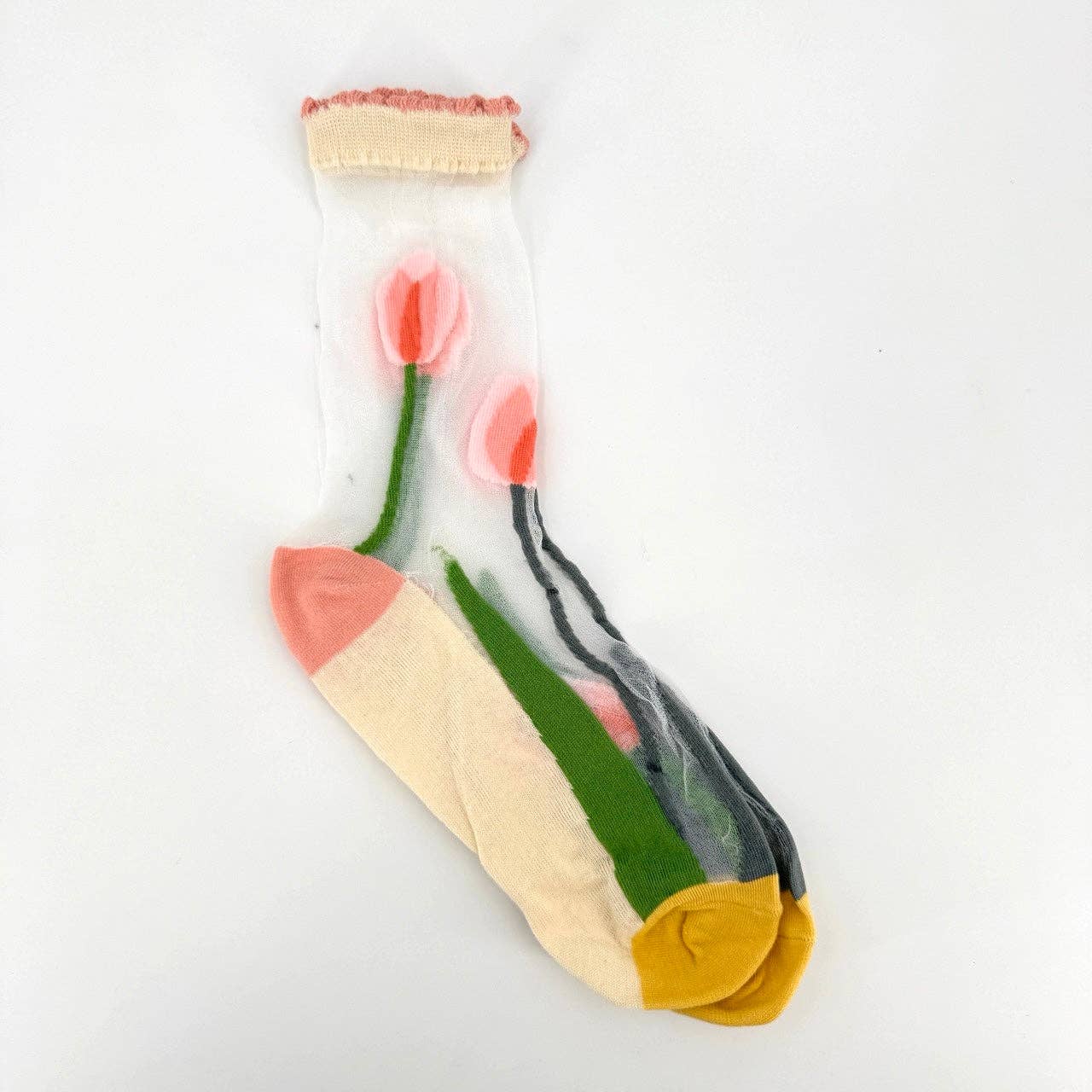 Tulipano - calzini fantasia trasparenti