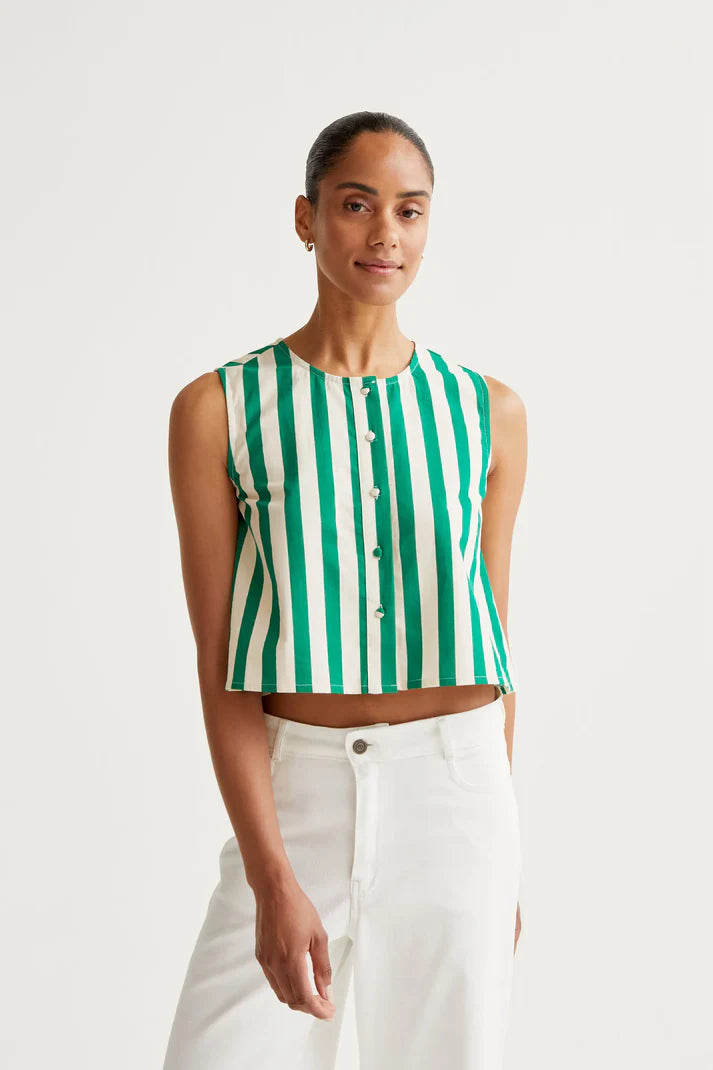 Green Stripes top
