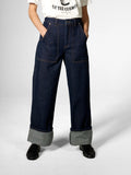 Jeans con tasche applicate in cotone biologico