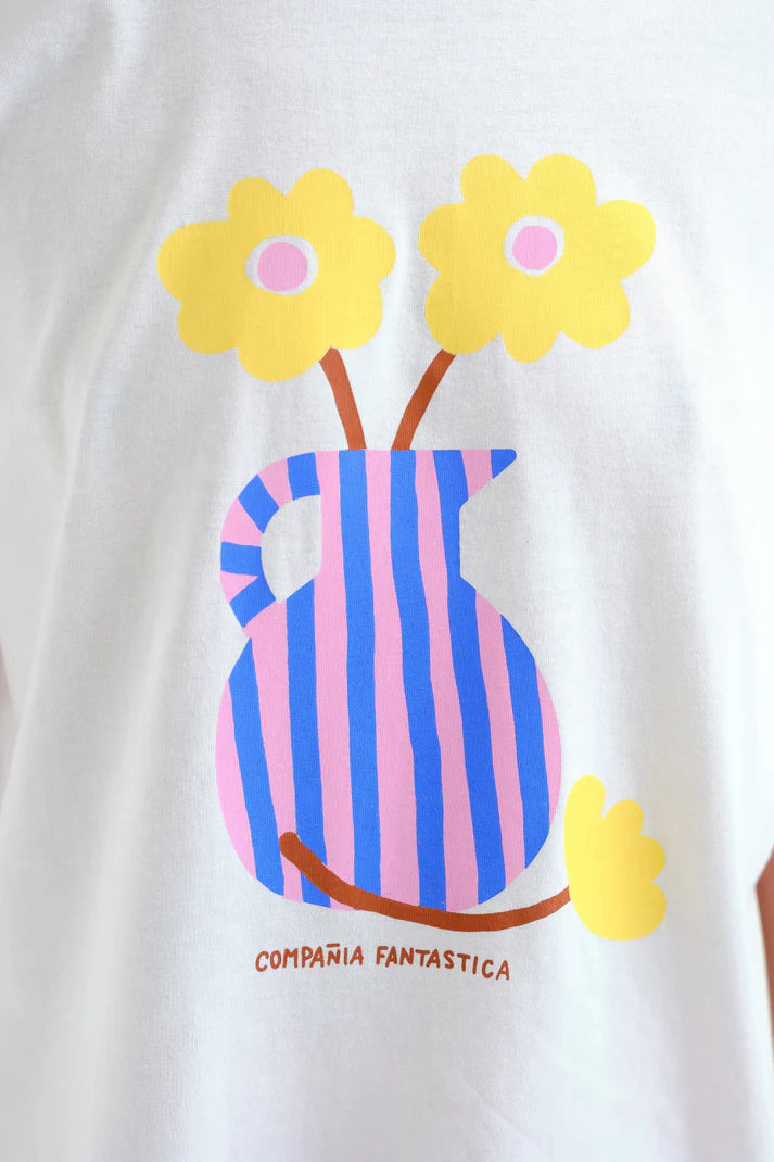 T-shirt con stampa di vasi