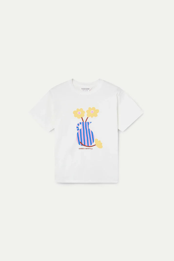 T-shirt con stampa di vasi