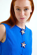 Top blu navy 100% cotone con applicazione a stella