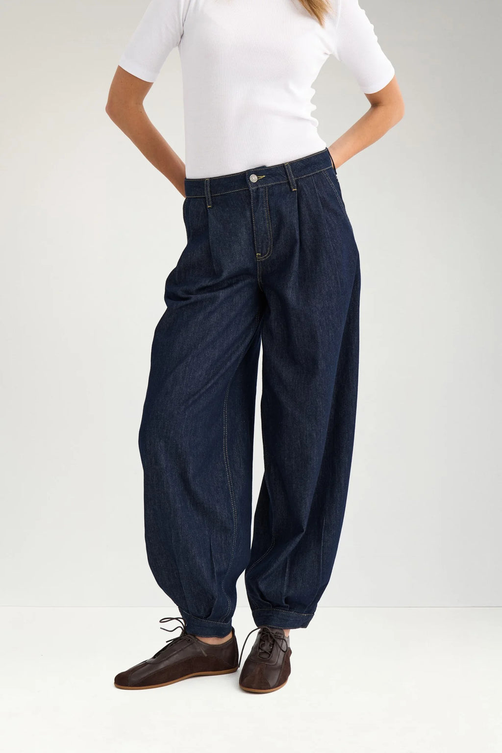 VENNA MR BALLOON JEANS - Dark Blue Denim