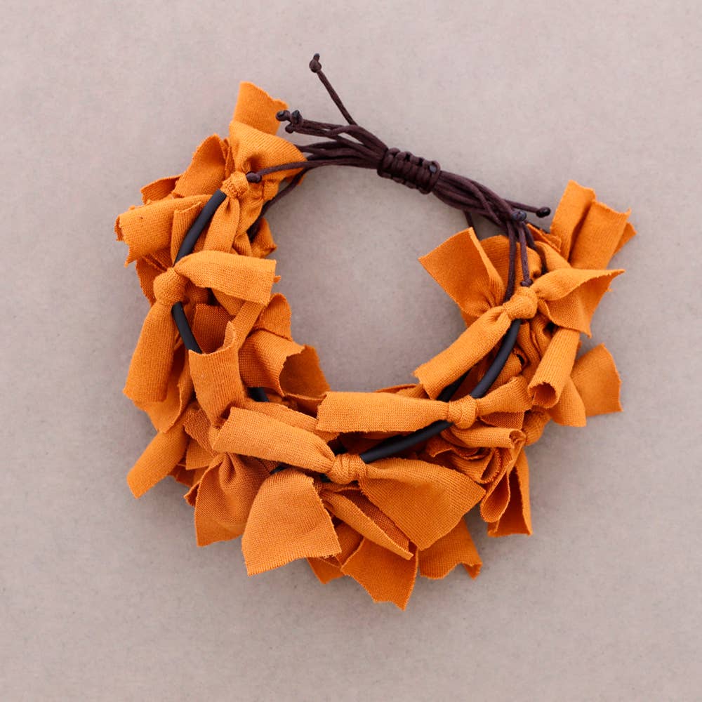 Bracciale Macramè Multi Fili Frange Tessuto: Piastrella