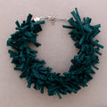 Collana con Frange in Tessuto: Verde