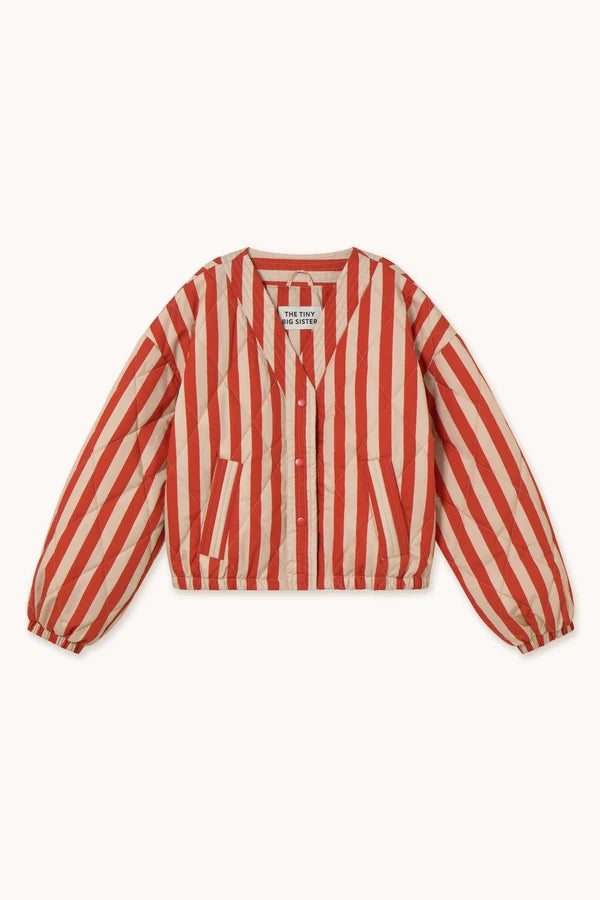V NECK STRIPED JACKET