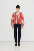 V NECK STRIPED JACKET