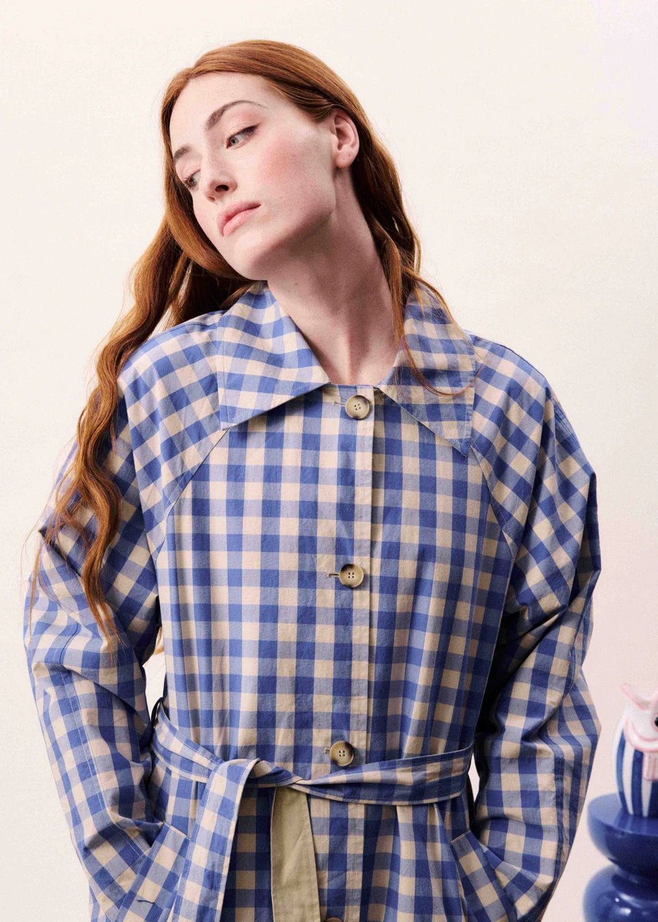 Trench Vichy Bleu azur