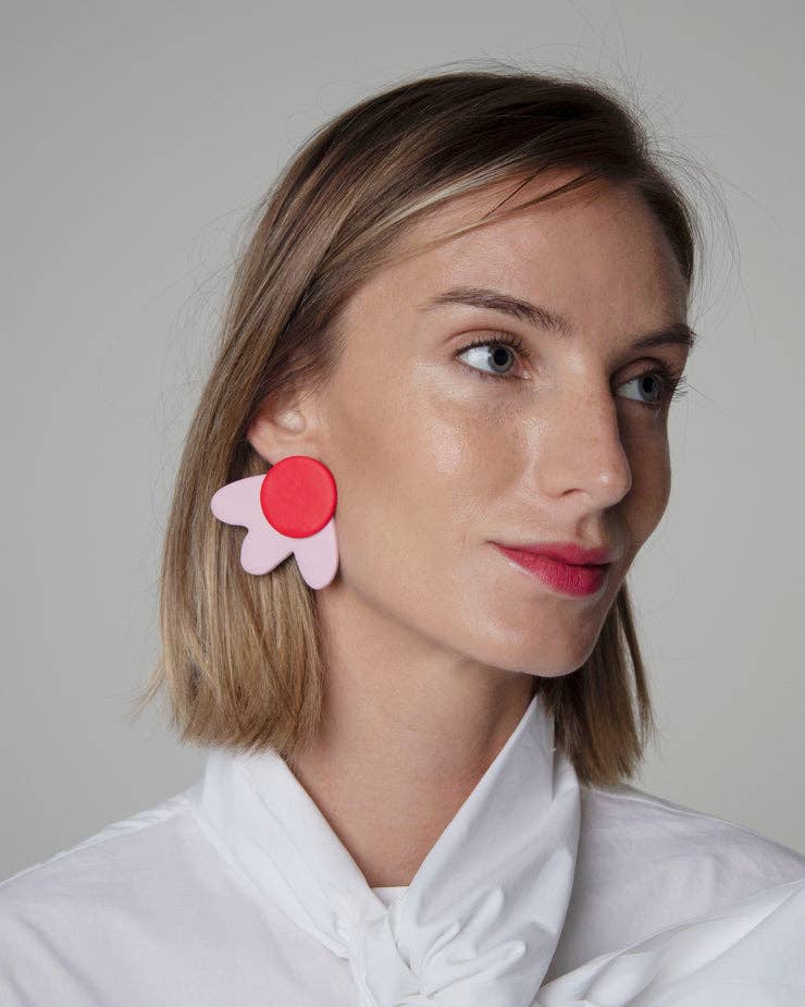 FLOR DE AMOR orecchini in pasta polimerica a forma di fiore