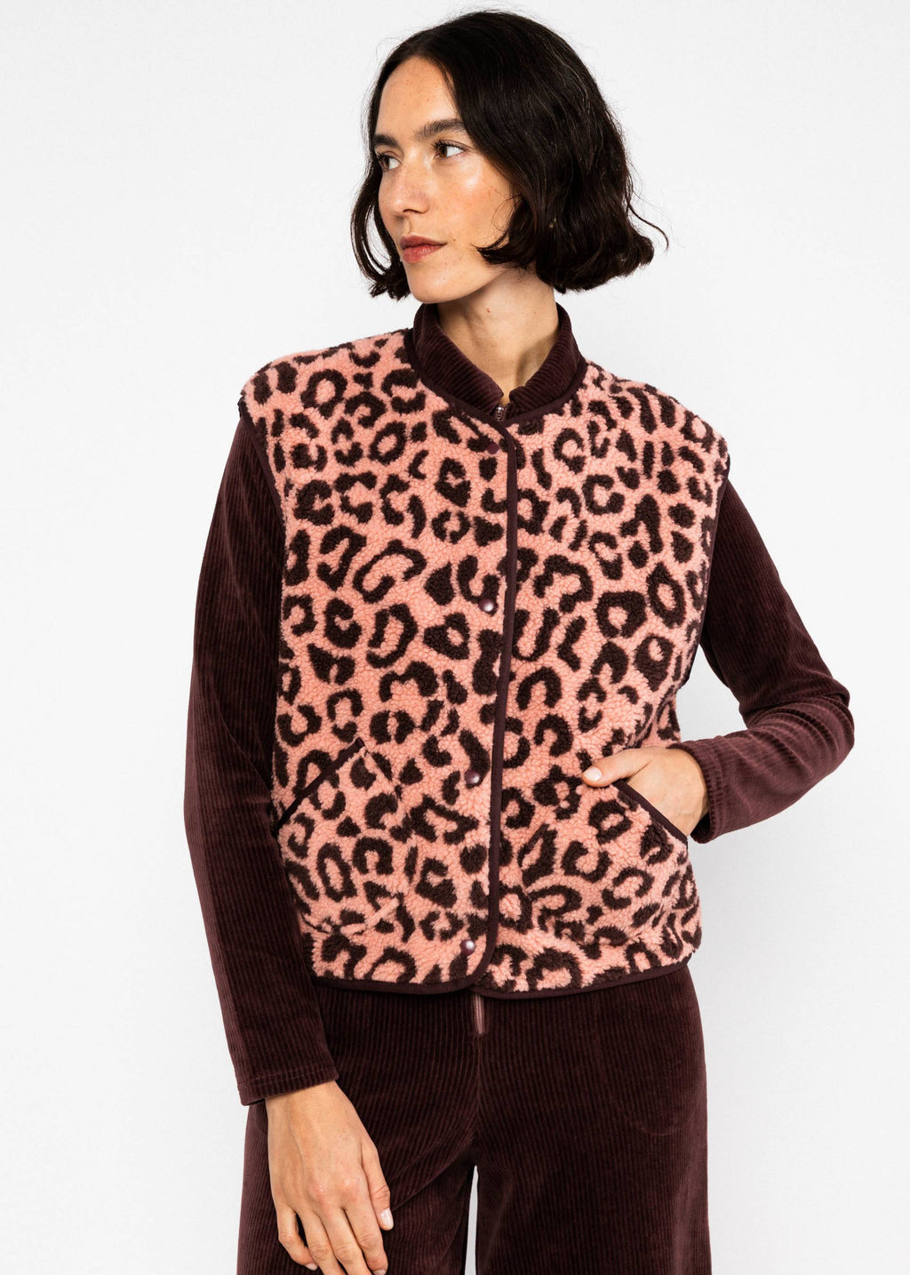 Leopard Rose Vest