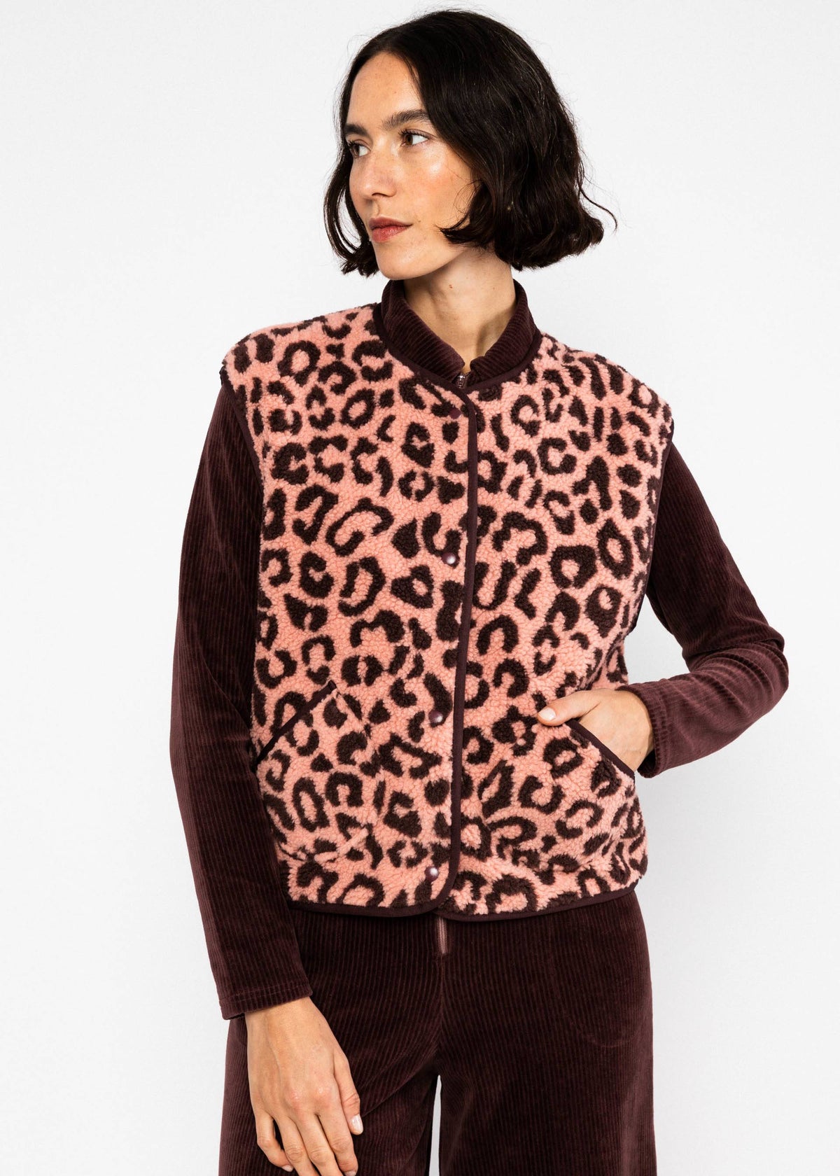 Leopard Rose Vest