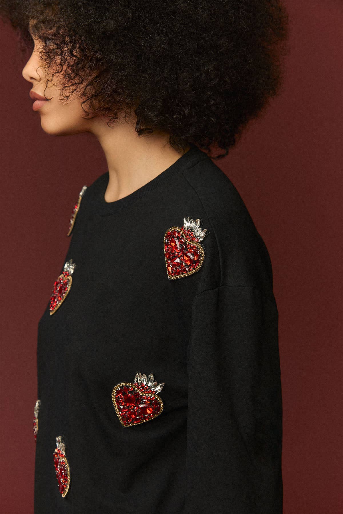 FELPA BOHO: Nero