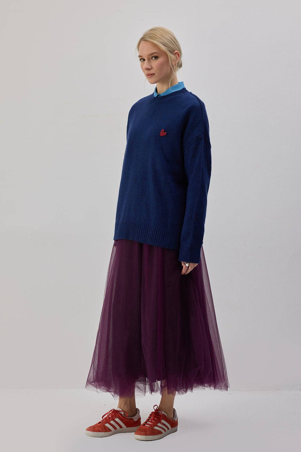 Gonna maxi in tulle a balze